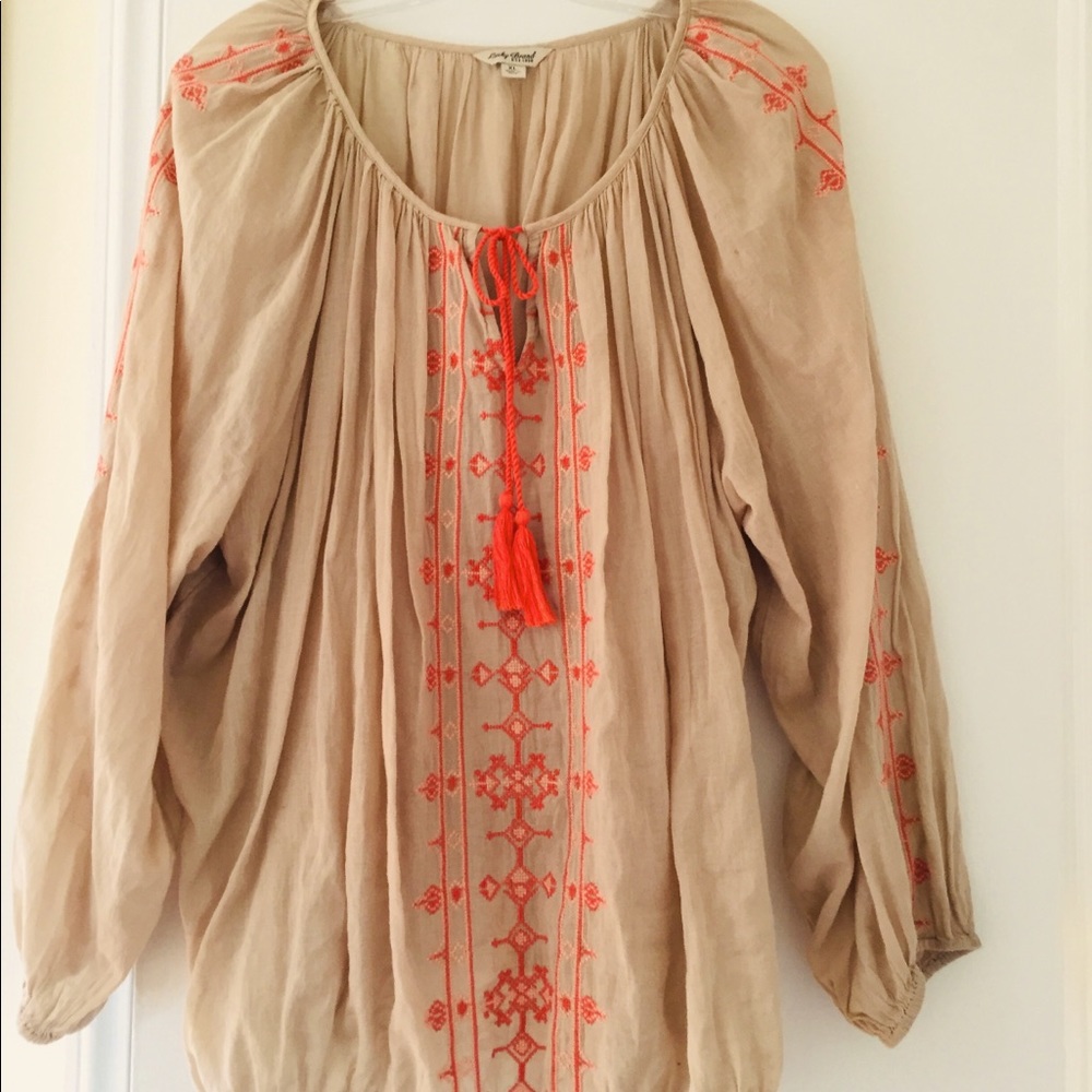 Lucky Brand Bohemian Peasant Blouse